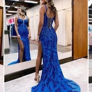 hebeos blue dress Hebeos Peacock Flutter One Shoulder Maxi Formal Dress – Arabella Bridal